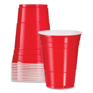 Disposable red plastic cup- 450ml (50pack)