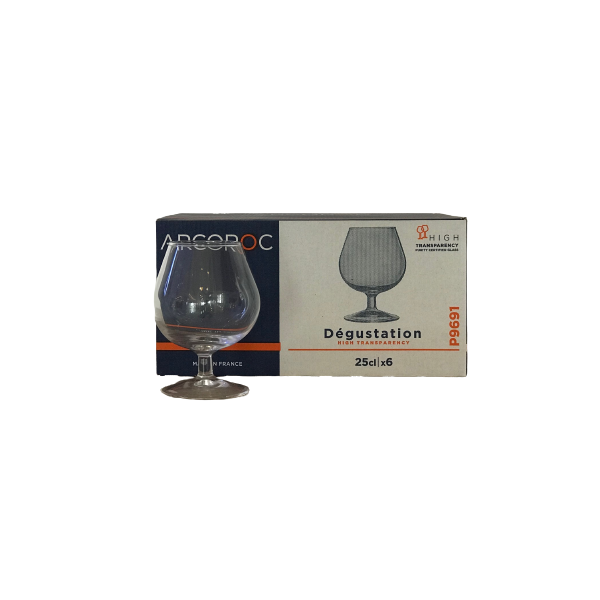 Arcoroc Set 6 Calici Cognac in Vetro 25cl 