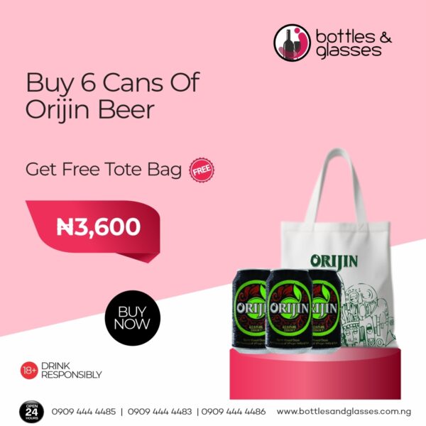 6 Cans Of Orijin Beer + Free Tote Bag