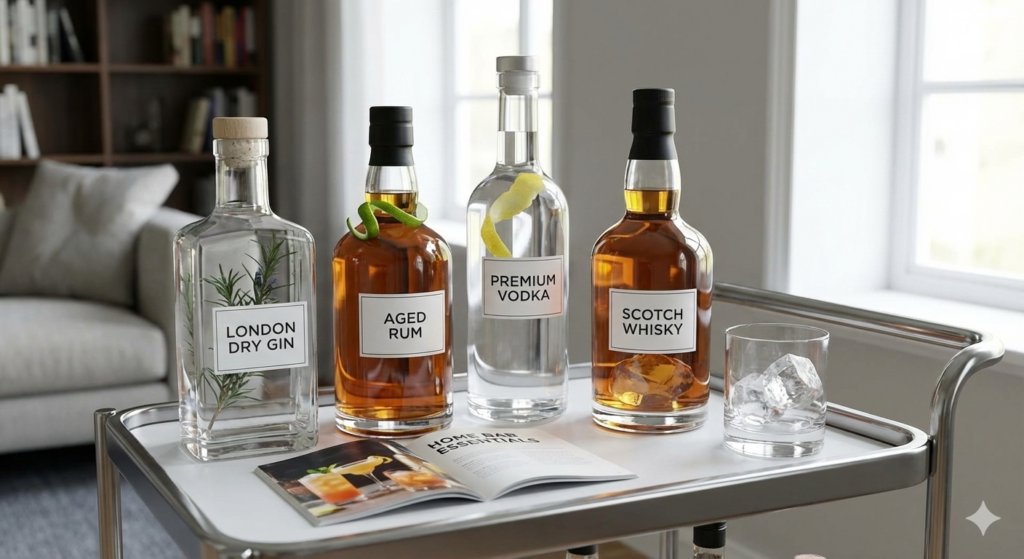 comparing the best spirits to keep at home including gin rum vodka and whisky