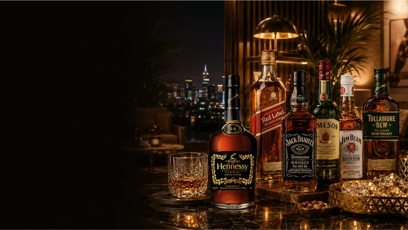Curated premium whisky, cognac and spirits for Bottles & Glasses alcohol delivery in Lagos